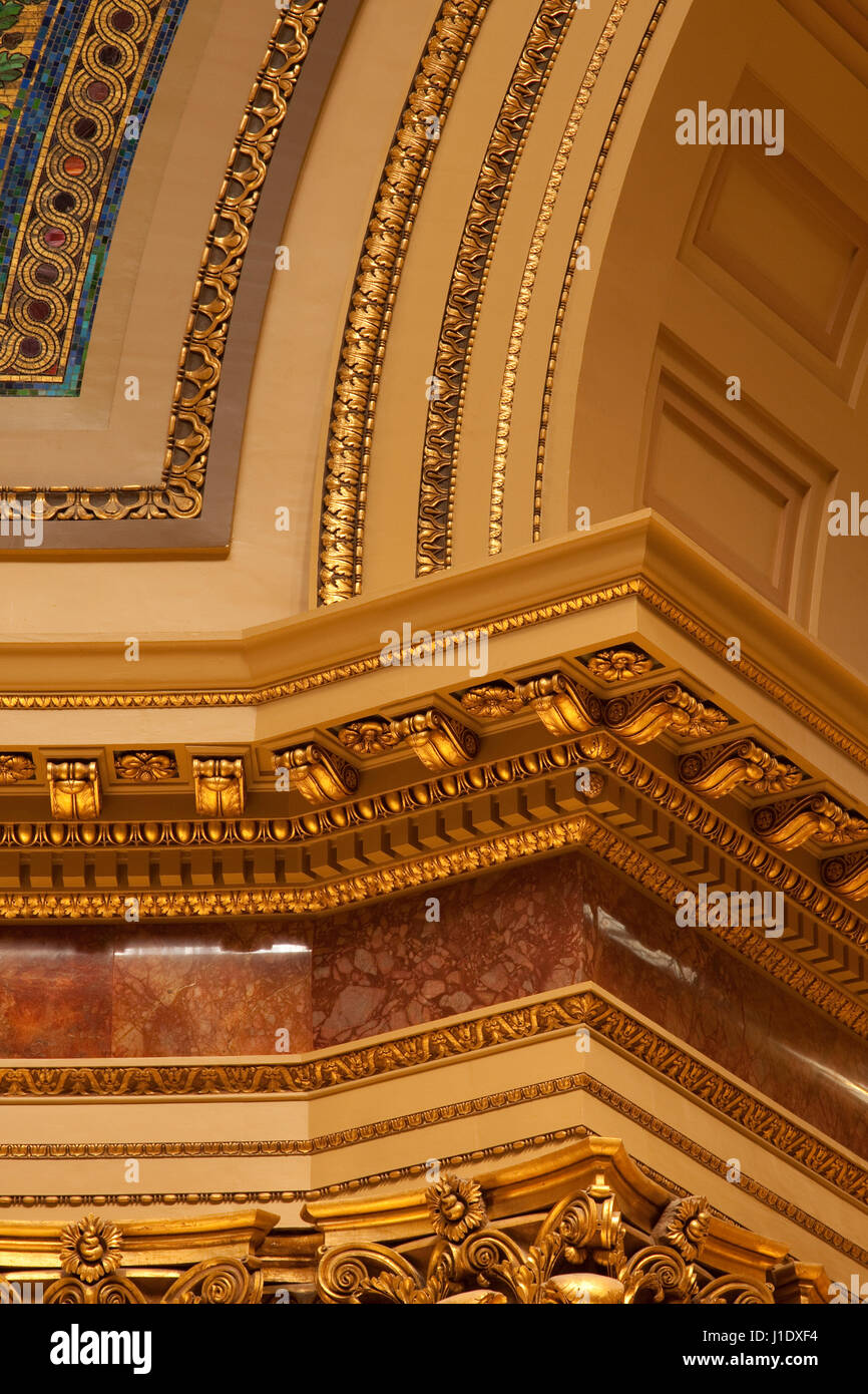 Nahaufnahme von Guß Detail Wisconsin State Capitol in Madison, Wisconsin Stockfoto