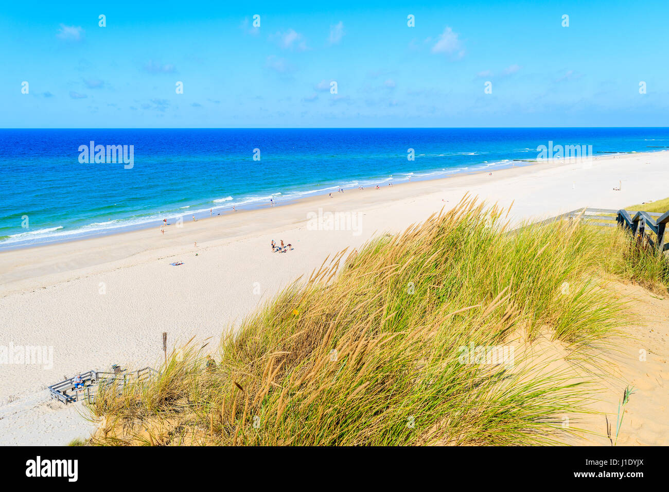 Grass Sanddüne und wunderschönen Strandblick, Insel Sylt, Deutschland Stockfoto