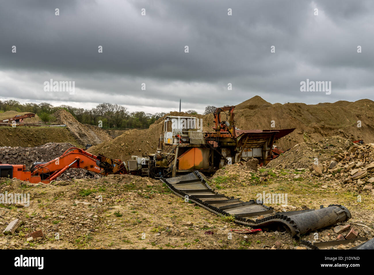 bei einem stillgelegten Steinbruch in West Yorkshire, England, UK Stockfoto