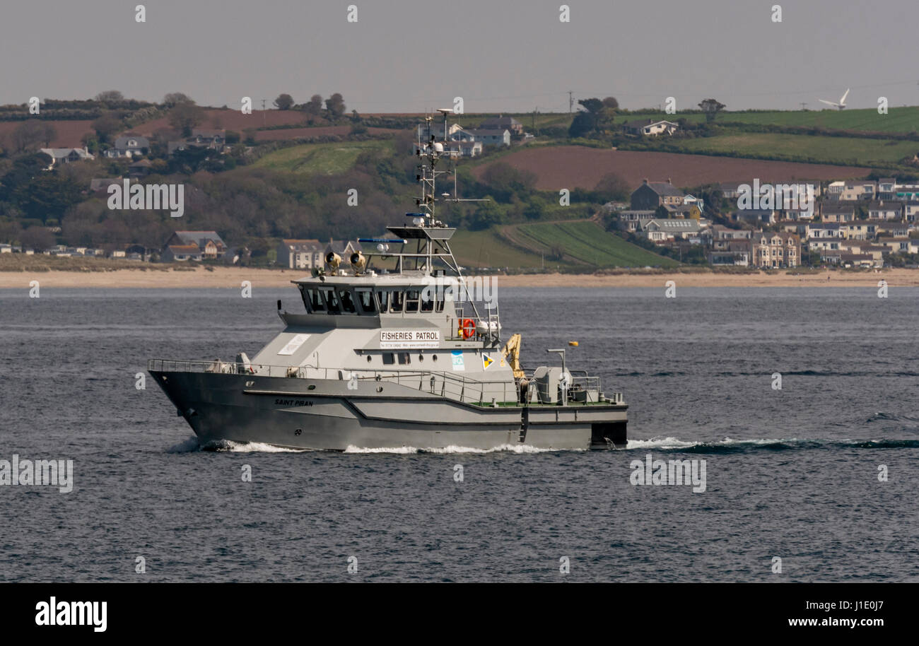 Fischerei Schutz Boot "St. Piran" Stockfoto