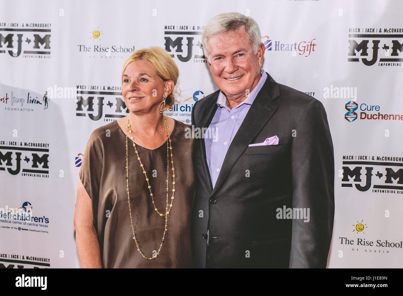 Austin, USA. 20. April 2017. Sally Brown, Mack Brown kommen an die 2017 Mack, Jack & McConaughey am 20. April 2017 in Austin, Texas. Bildnachweis: Das Foto Zugang/Alamy Live-Nachrichten Stockfoto