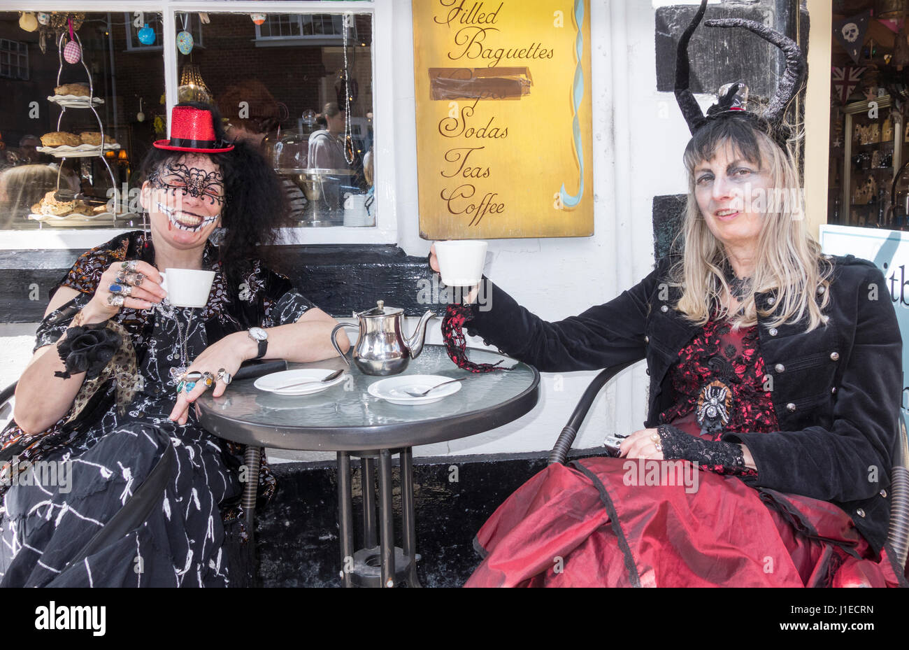 Whitby Goth Wochenende, Whitby, North Yorkshire, England. Großbritannien Stockfoto