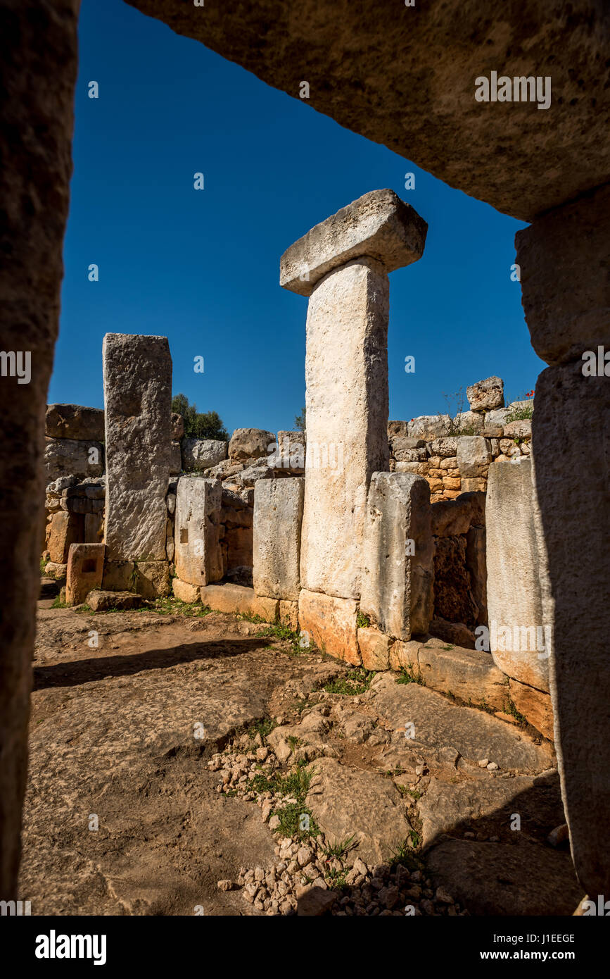 Die antike Stätte talayotischen Torre d ' en Galmés im Süden von Menorca Stockfoto