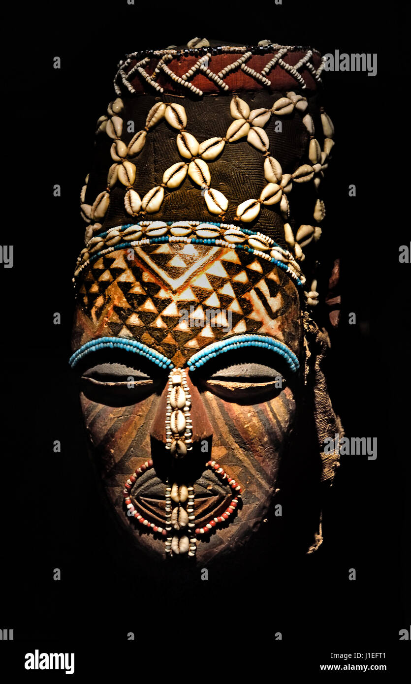 Weiblichen Tanz mask19th Jahrhundert Kongo (Land / Region) Bakuba (ethnischen) Afrika Stockfoto