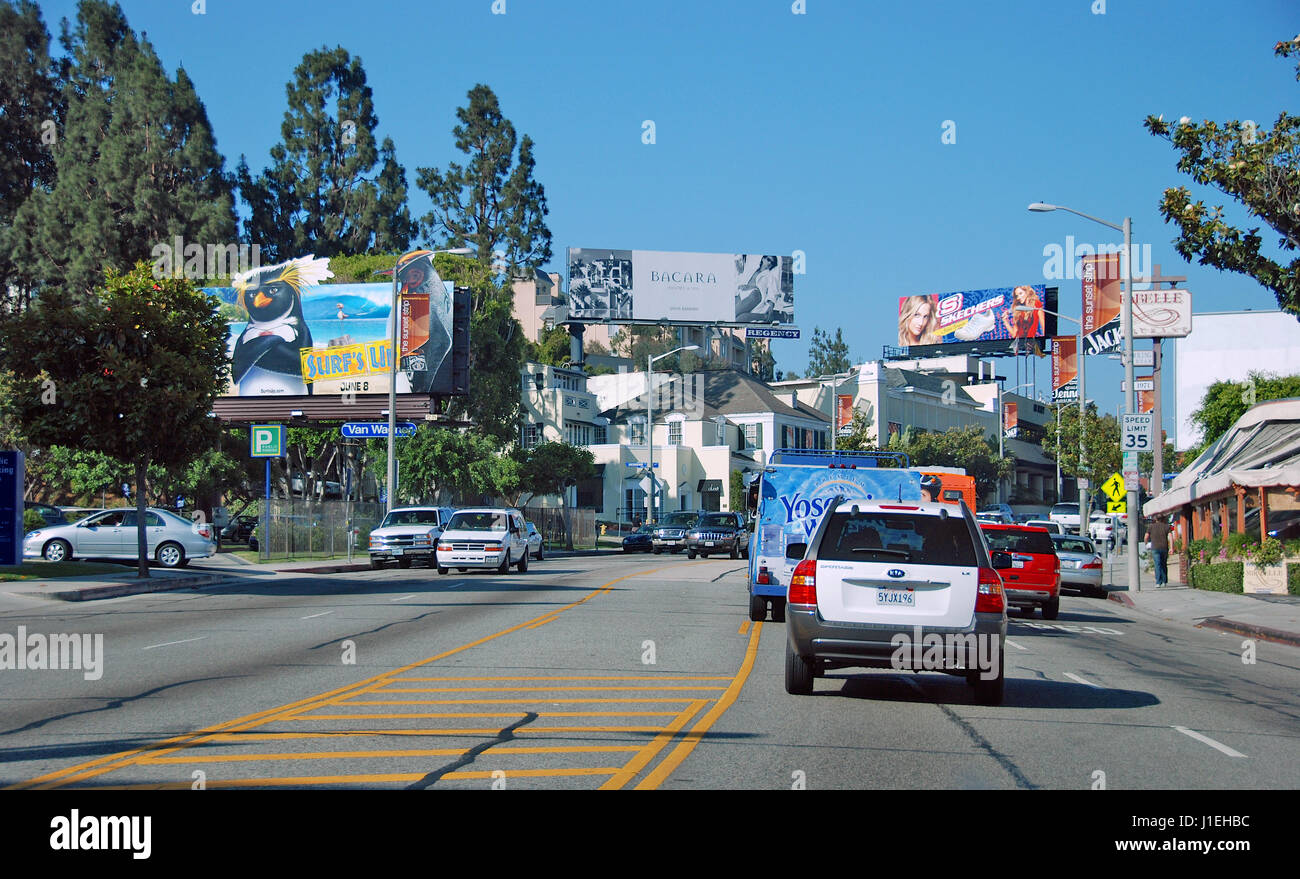 Sunset Boulevard, West Hollywood, Los Angeles, Kalifornien, USA Stockfoto
