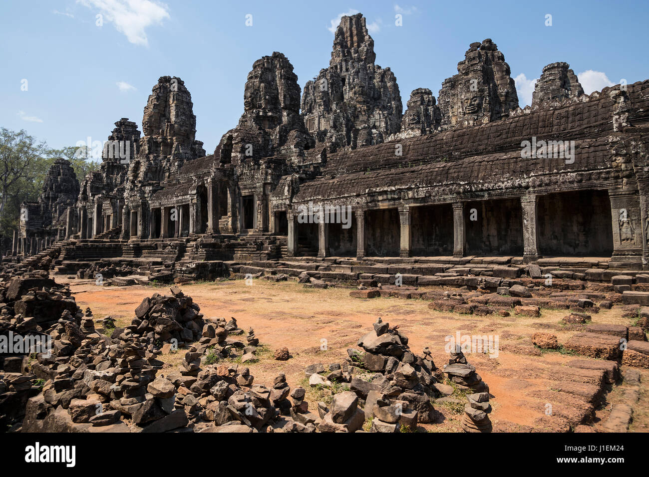 Der Tempel Prasat Bayon, Angkor Thom Stockfoto