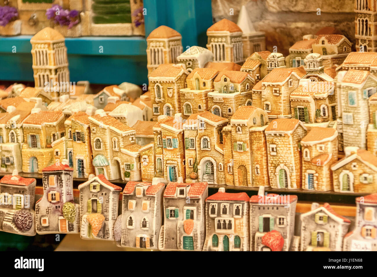 Souvenirs in der Stadt Pag, Insel Pag, Kroatien Stockfoto