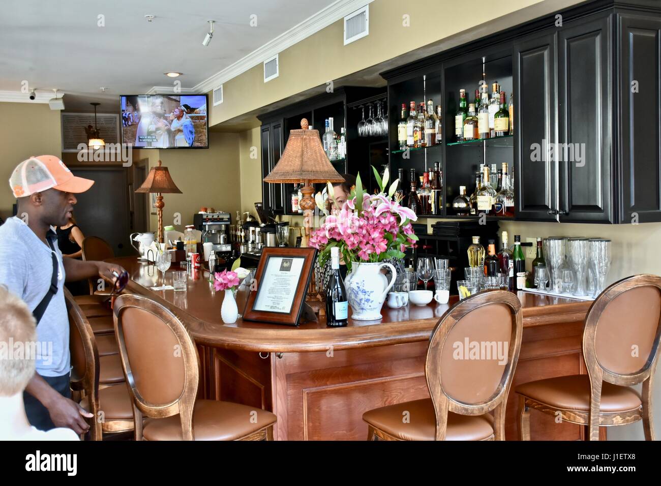 Kunden warten im Restaurant Bar Charleston, South Carolina Stockfoto