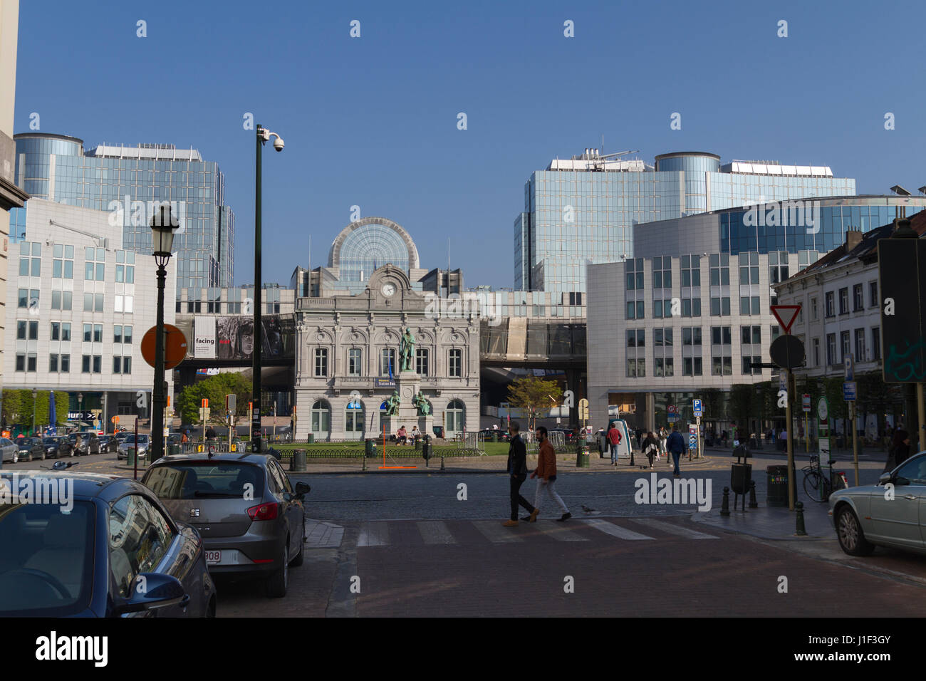 Gebäude des Europäischen Parlaments in Brüssel, Belgien Stockfoto