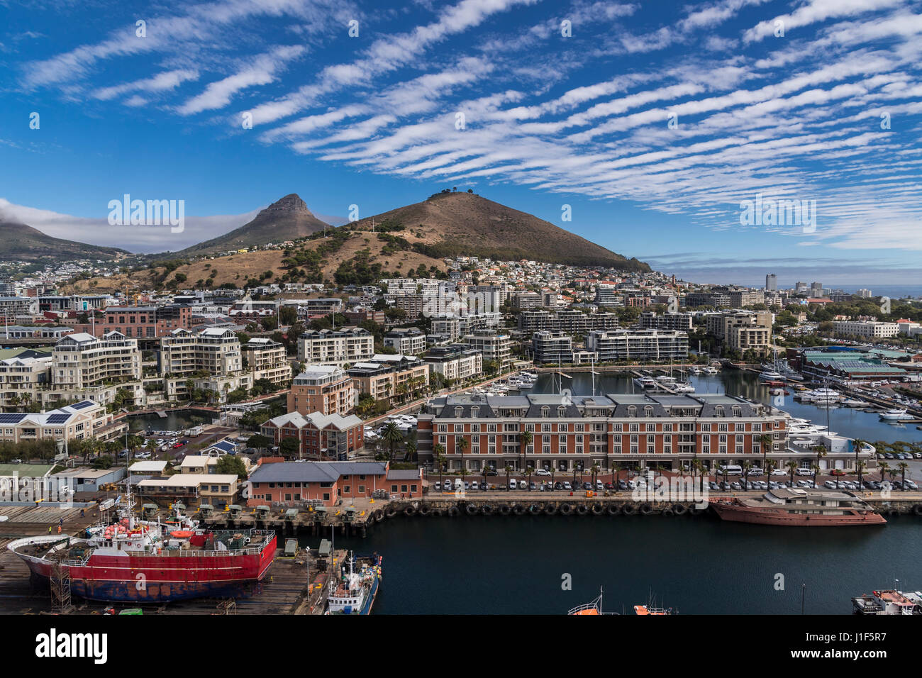 Blick aus dem Silo Hotel Victoria und Alfred Waterfront, Cape Town, Western Cape, Südafrika Stockfoto