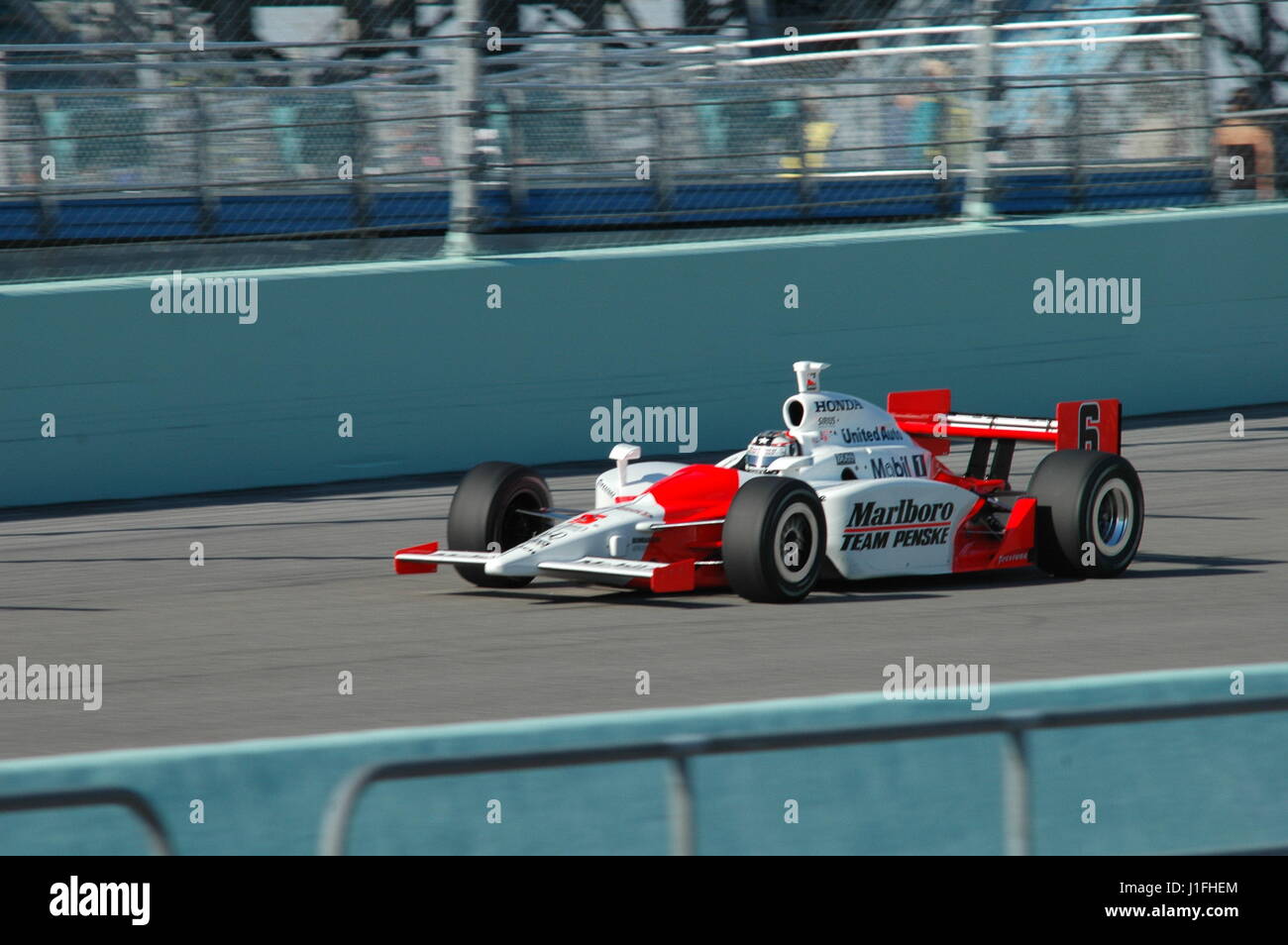 Indy racing Homestead Miami Speedway Fahrer in Autos Stockfoto