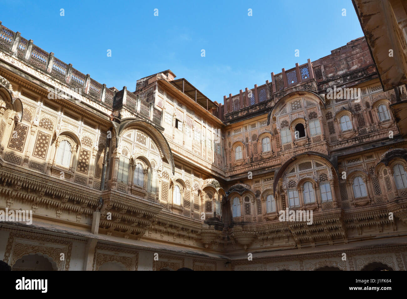 Mehrangarh Fort in Jodhpur, Rajasthan, Indien, Reisen in Indien Stockfoto