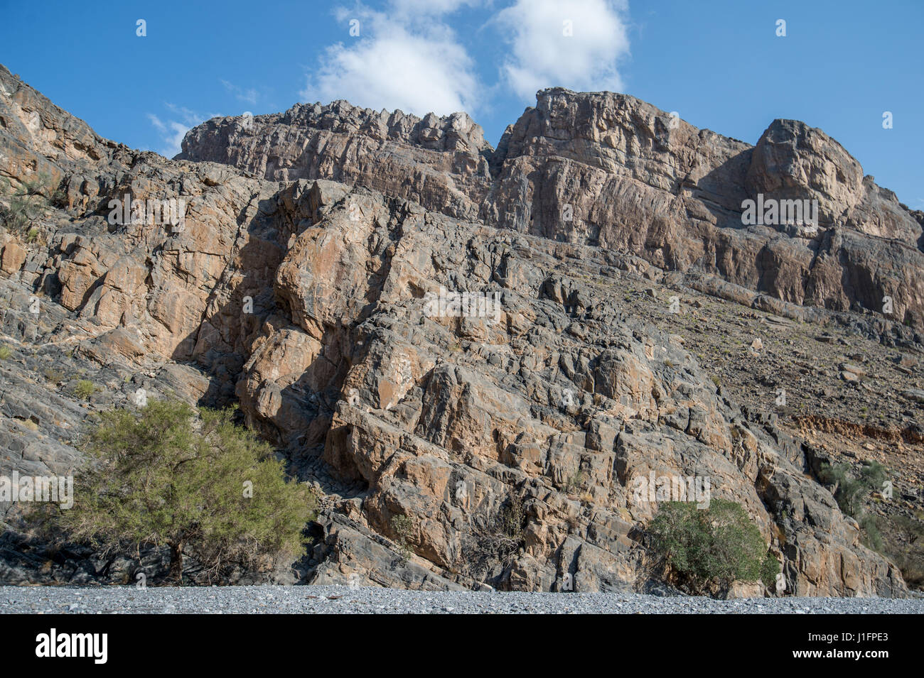 Felsformation in den Himmel in Birkat Al Mouz im Oman erreichen Stockfoto