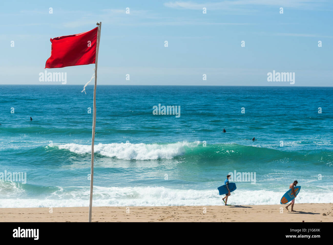 Praia Grande, Sintra, Portugal. Stockfoto