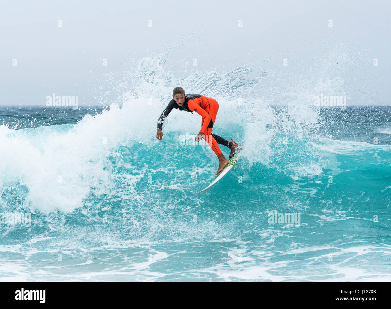 Surfer, Praia do Guincho, Cascais, Portugal. Stockfoto