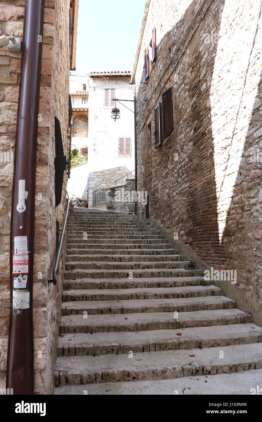 Hinter der Straßen von Assisi Stockfoto