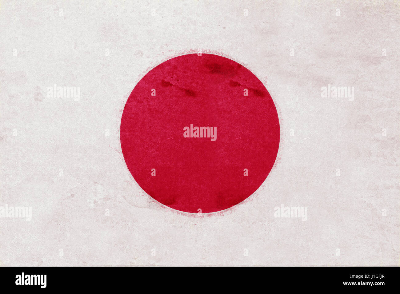 Abbildung der Flagge von Japan mit einem Grunge-Look. Stockfoto