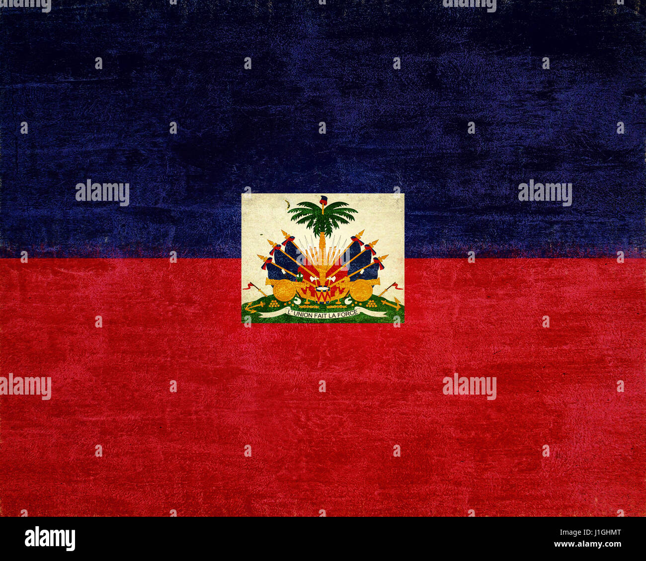 Abbildung der Flagge von Haiti mit einem Grunge-look Stockfoto