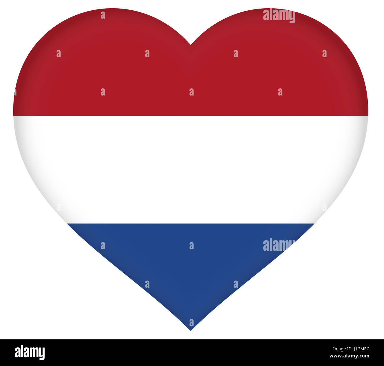 Abbildung der Flagge der Niederlande wie ein Herz geformt Stockfoto
