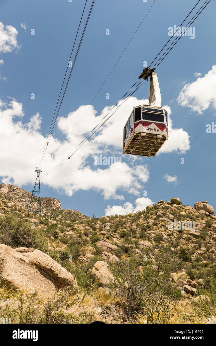 Sandia Peak Tramway, längste Pendelbahn in den Vereinigten Staaten Stockfoto