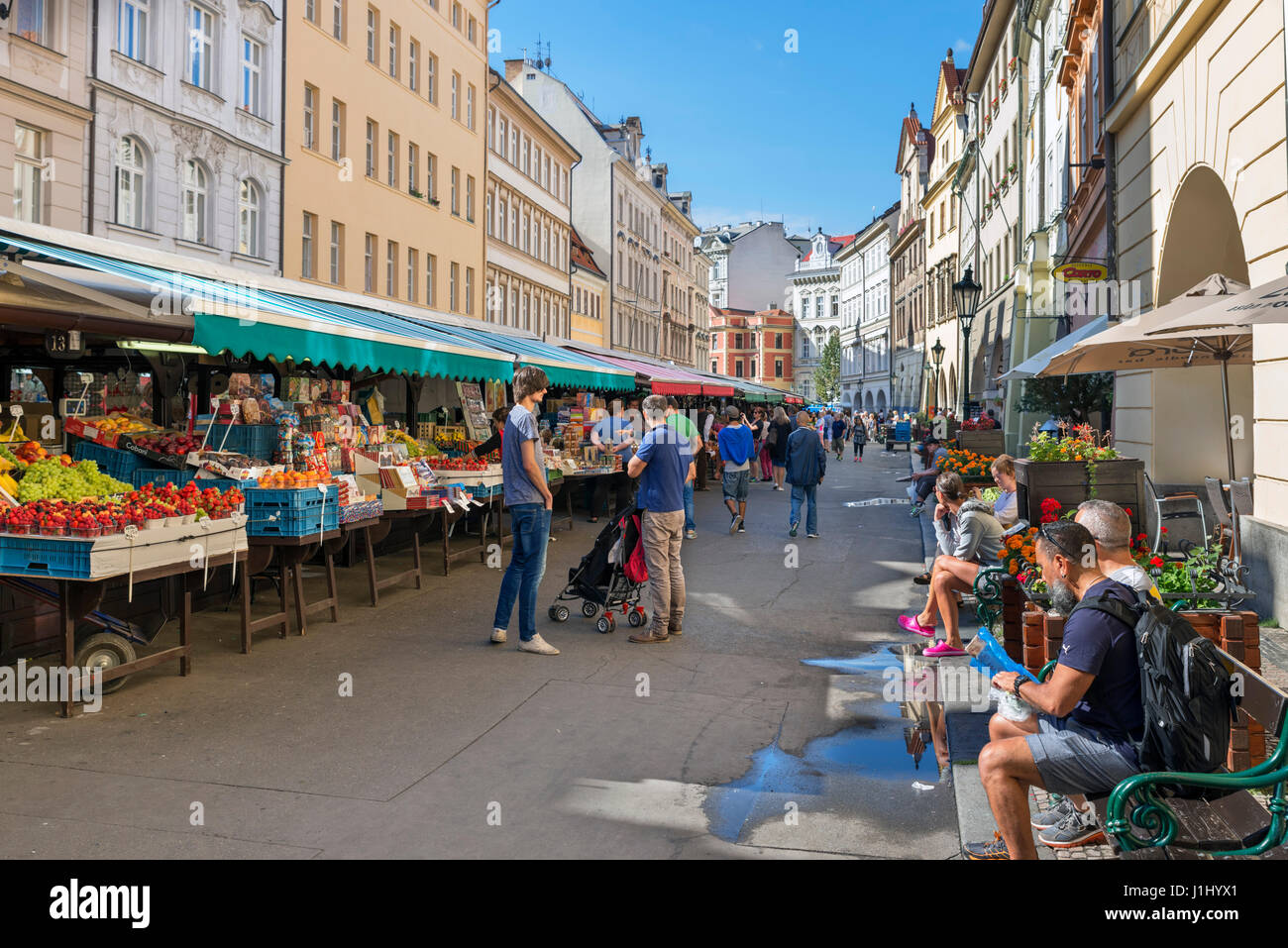 Prager Altstadt. Havelska Markt (Havelske Trziste), Prag, Tschechische Republik Stockfoto