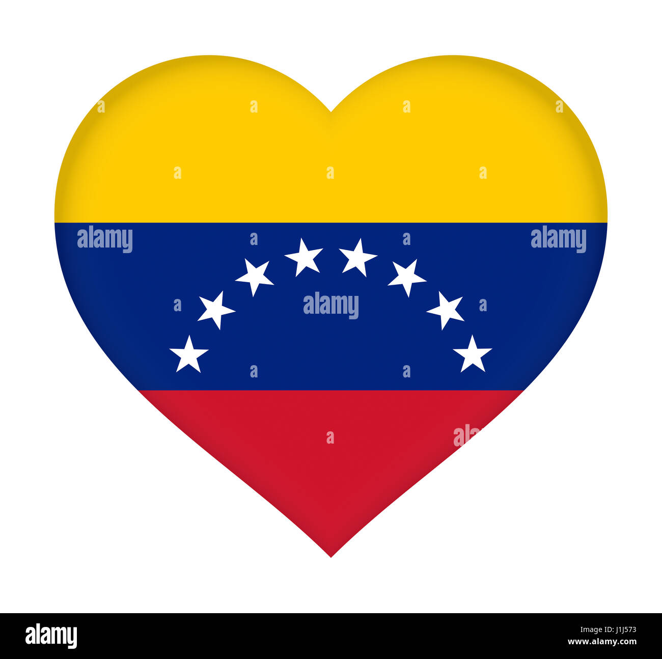 Illustration der nationalen Falg von Venezuela wie ein Herz geformt. Stockfoto