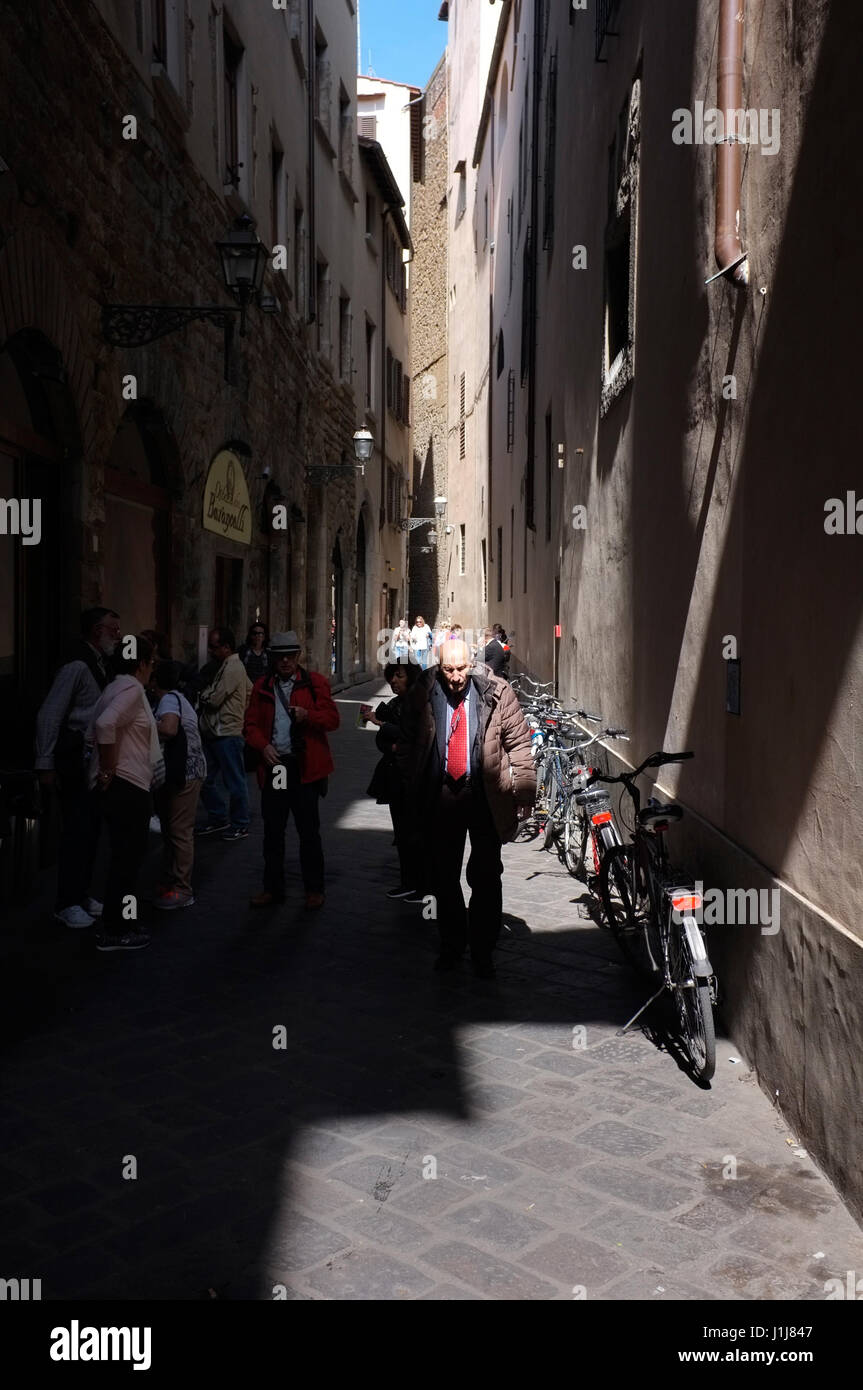 Ein alter Mann in Florenz, Italien Stockfoto