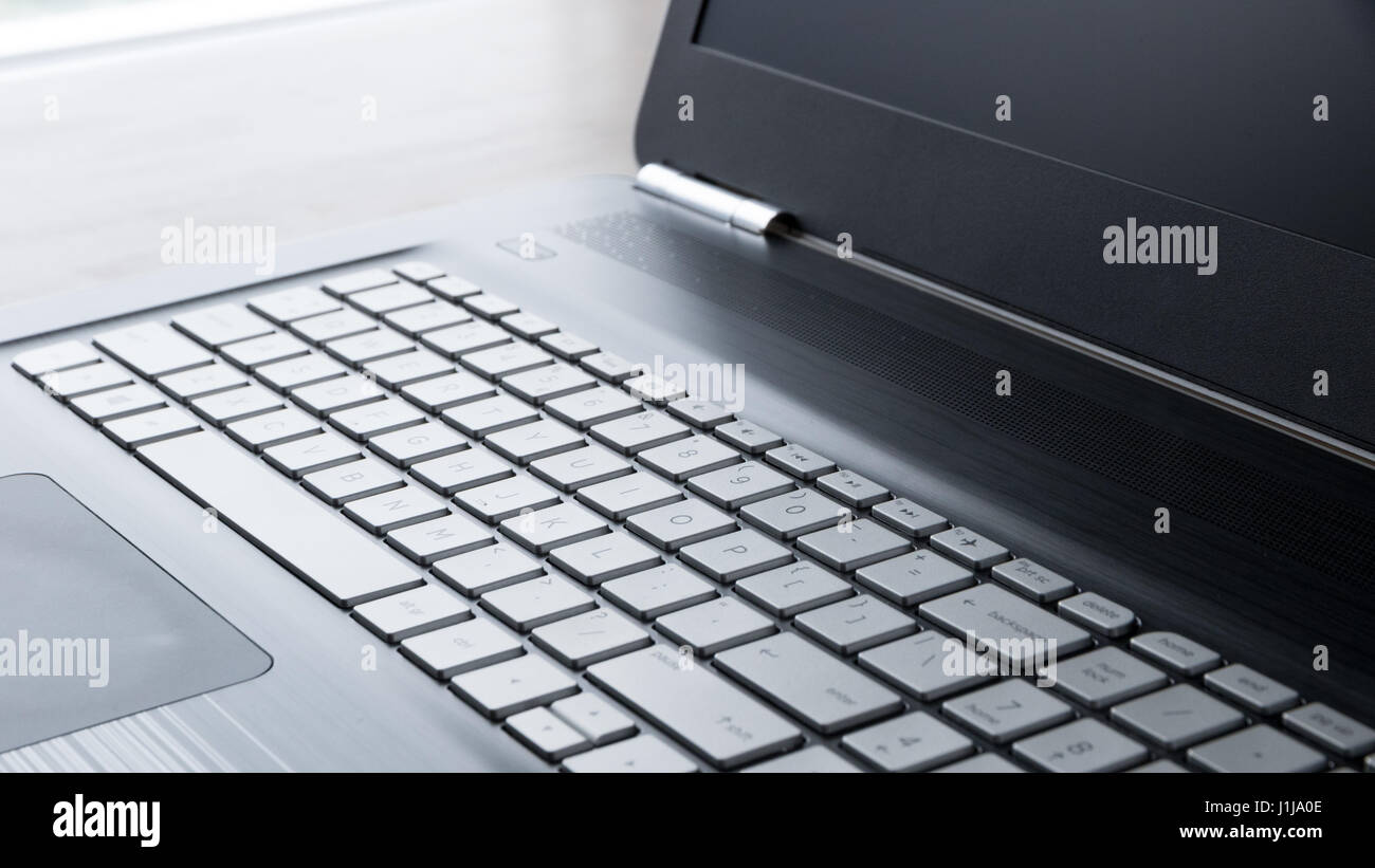 Laptop-Tastatur-Makro-Nahaufnahme Stockfoto