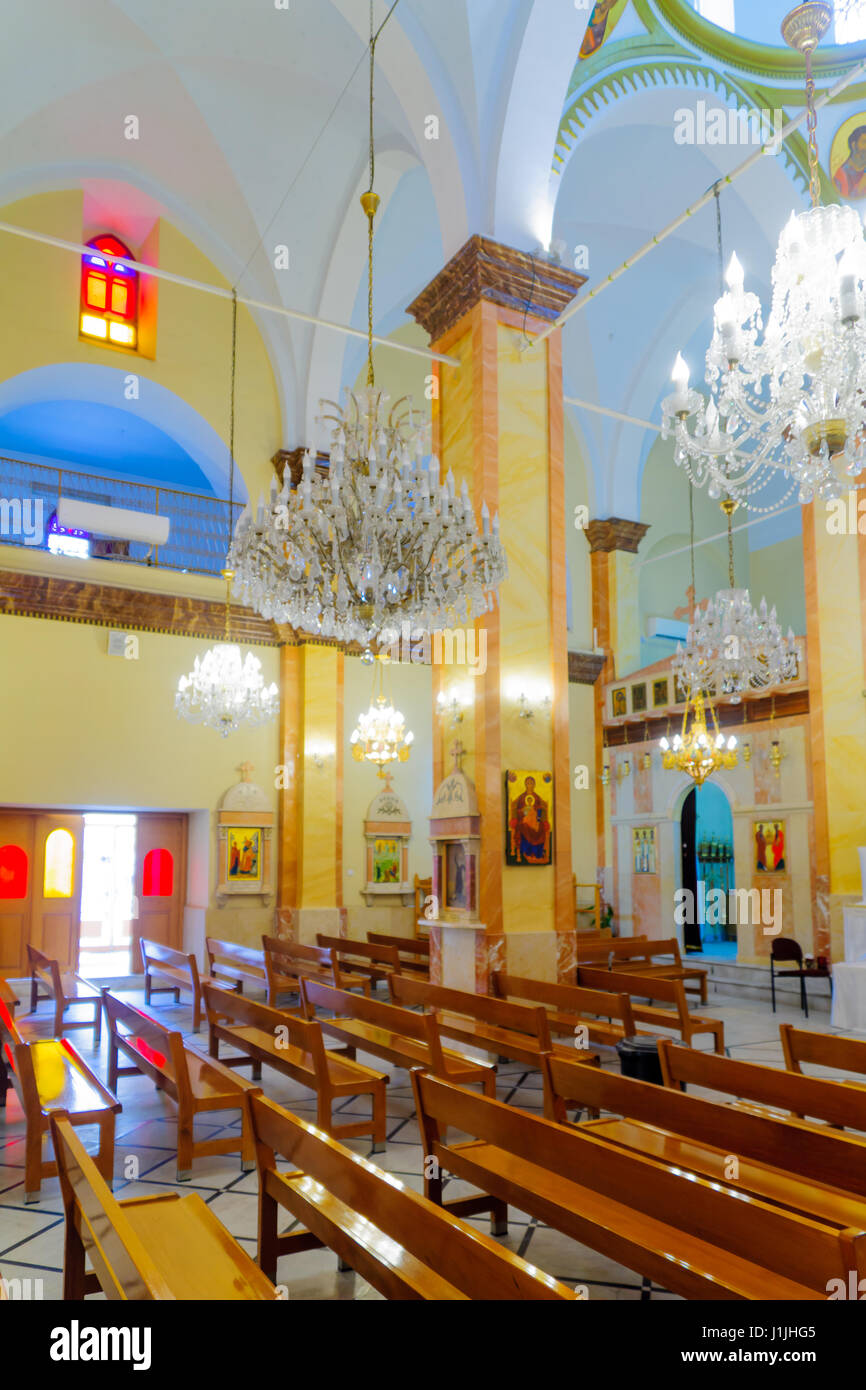 NAZARETH, ISRAEL - 14. April 2017: Neuere Synagoge Kirche in Nazareth, Israel Stockfoto