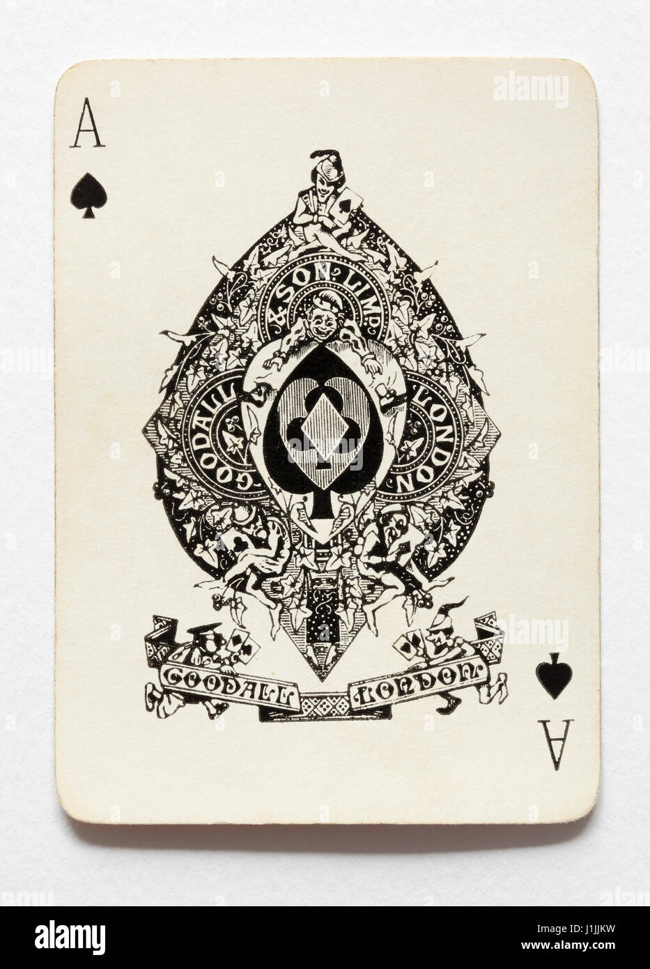 Vintage Ace of Spades Spielkarte Vintage Goodall & Sohn London Stockfoto