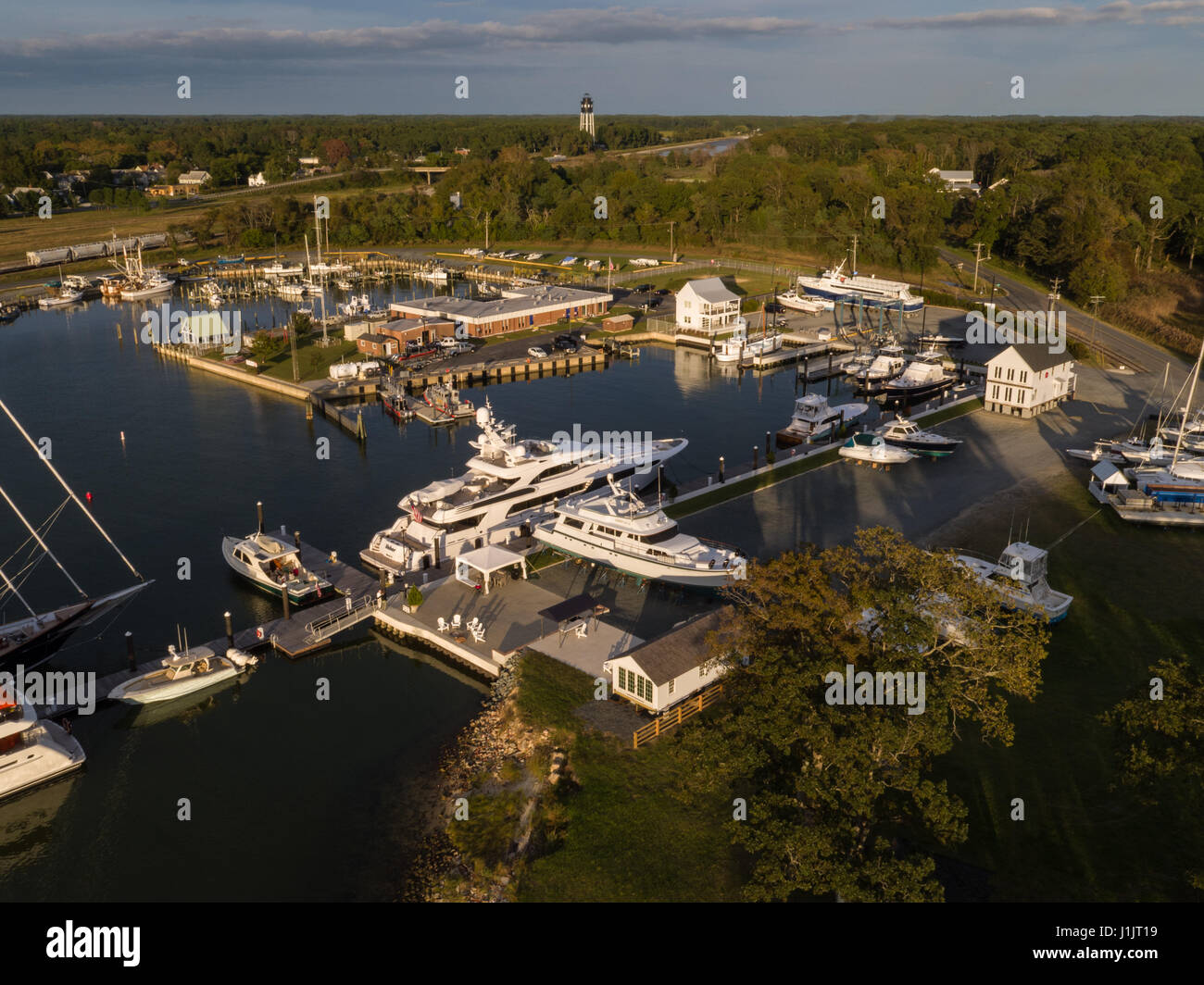 Yacht Club Antenne Stockfoto