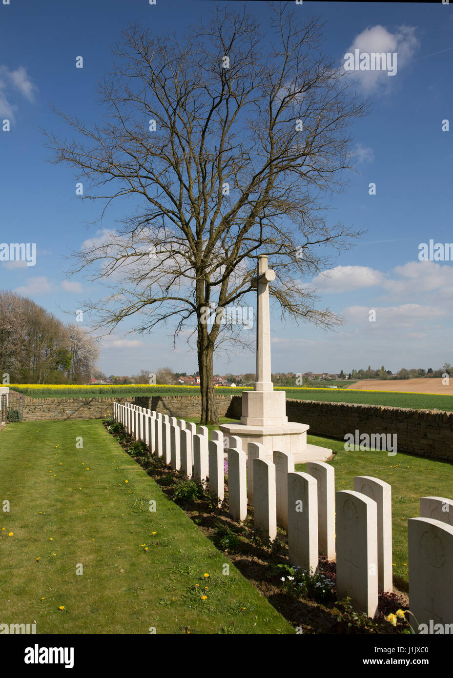 Gauche Holz CWGC Friedhof, Frankreich Stockfoto