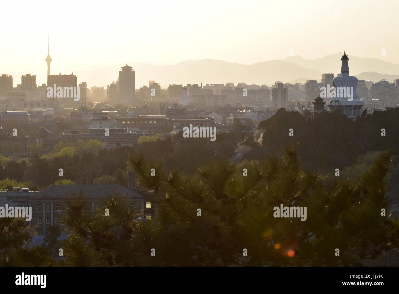 Saubere Stadt Skyline von Beijing, China Stockfoto
