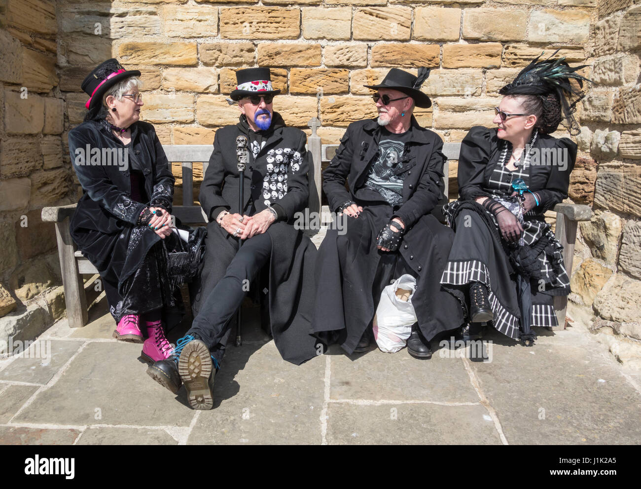 Whitby Goth Wochenende, Whitby, North Yorkshire, England. Großbritannien Stockfoto