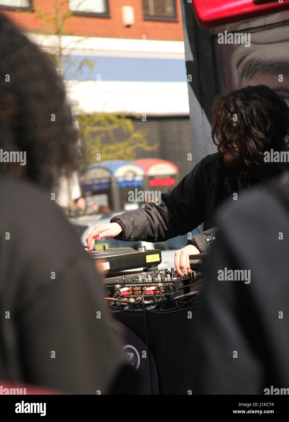 Manchester, UK. 22. April 2017. Store Tag, Manchester 22.04.17, Level Records pop-up Event, Credit: Gerard Noonan/Alamy Live News Stockfoto