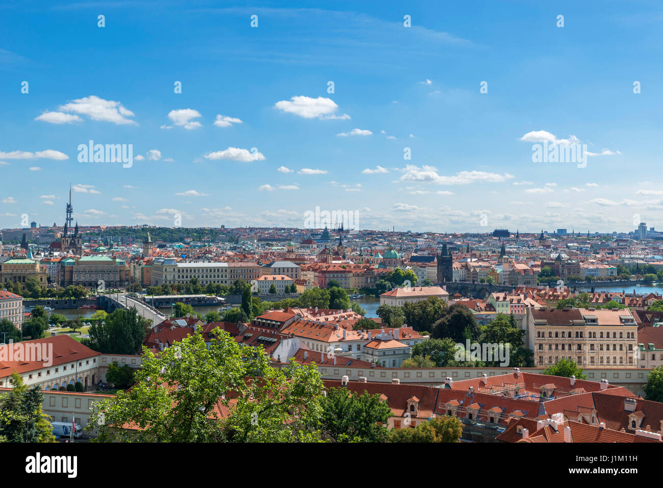 Prag. Blick über die Altstadt von der Prager Burg, Prag, Tschechische Republik Stockfoto