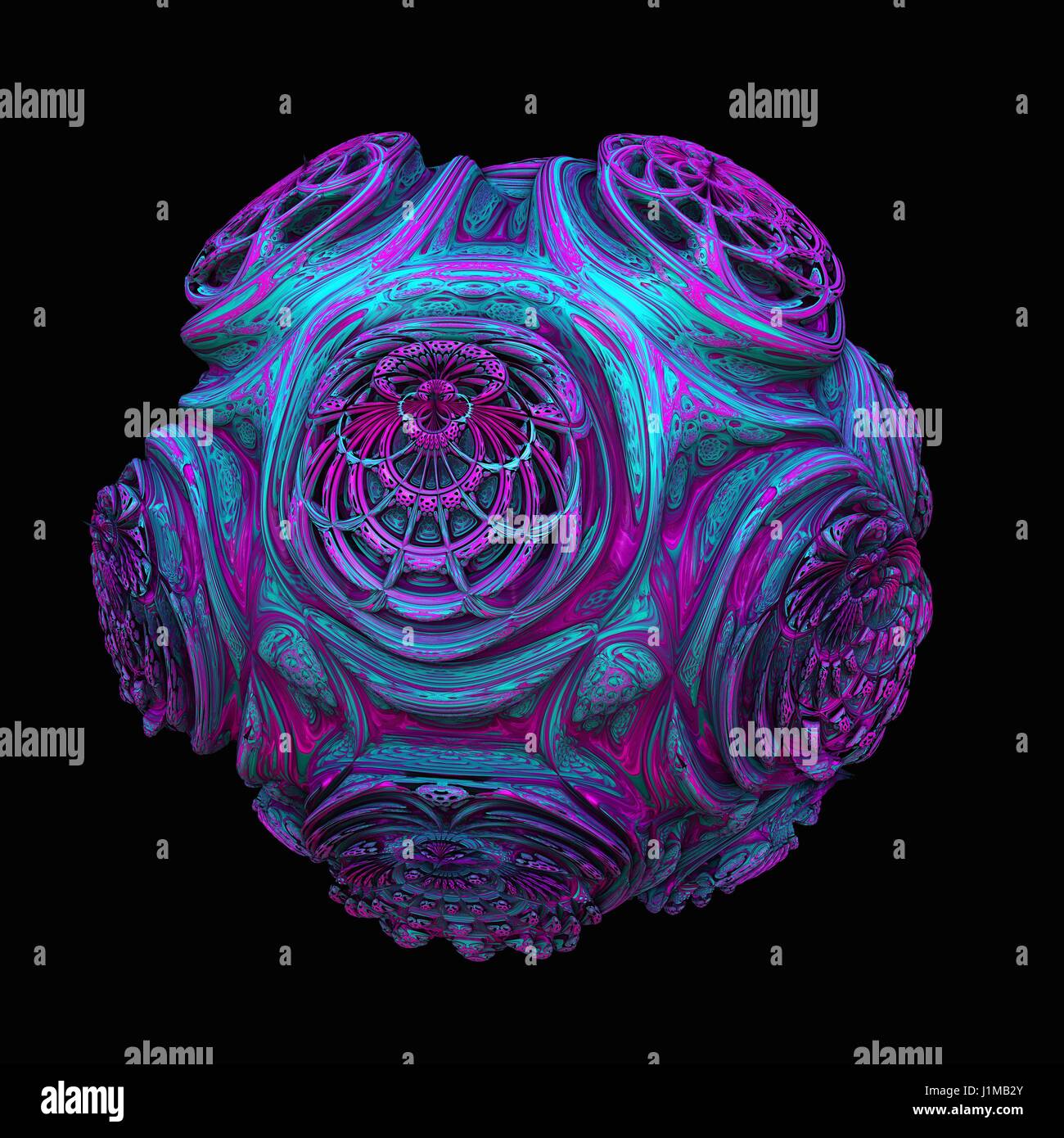 3D Fraktal. Computer-generierte Bild ein dreidimensionales Fraktal. Stockfoto