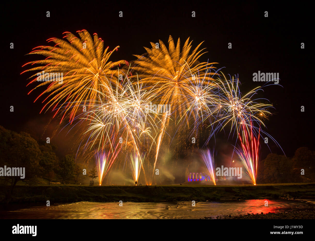 Bolton Abbey Feuerwerk Stockfoto