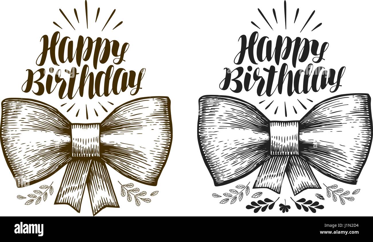 Alles Gute zum Geburtstag, Label. Geburtstag, Urlaub-Symbol. Typografische Gestaltung. Schriftzüge, Kalligraphie Vektor-illustration Stock Vektor