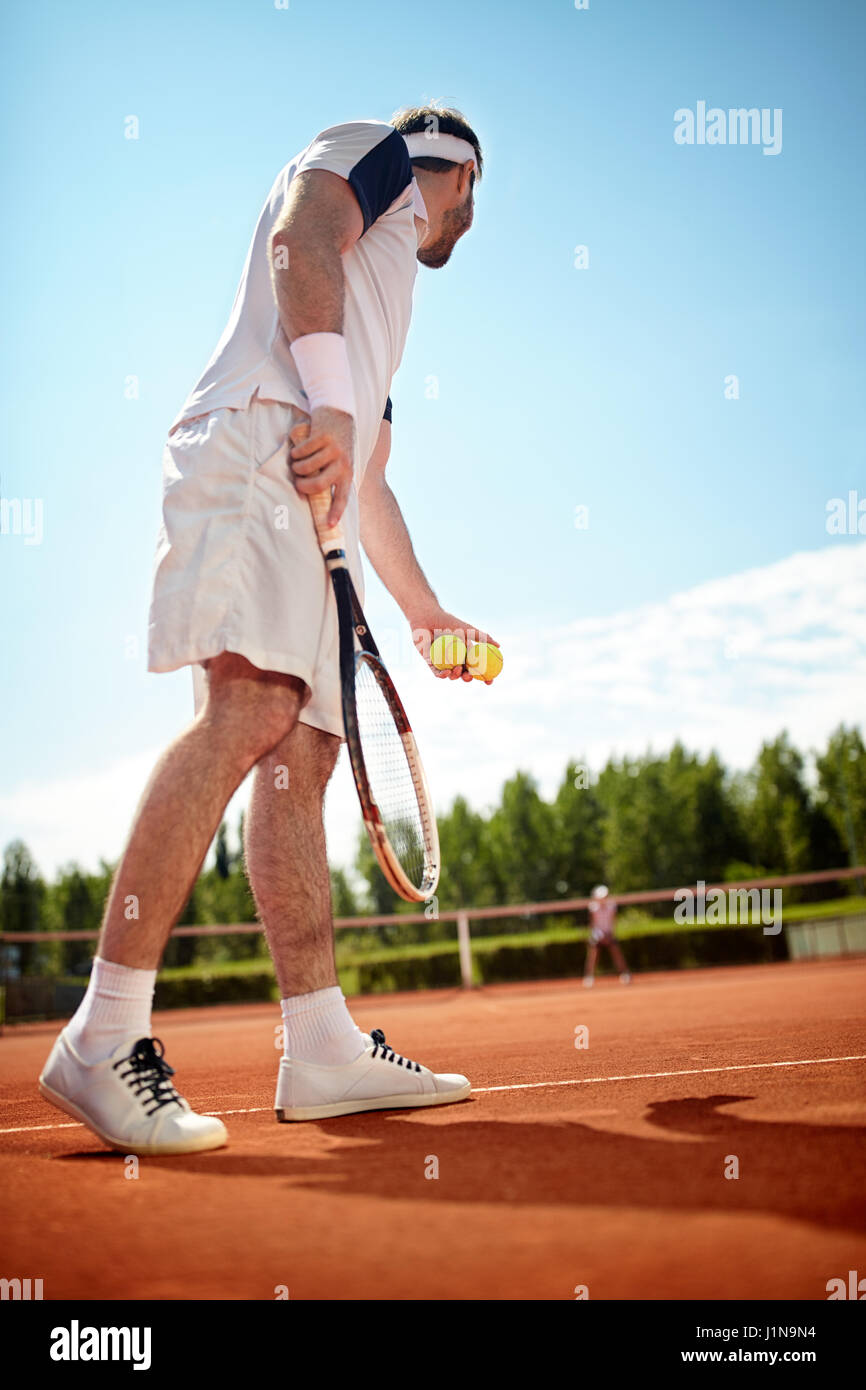 Sportler spielen Tennis Tennisplatz Stockfoto