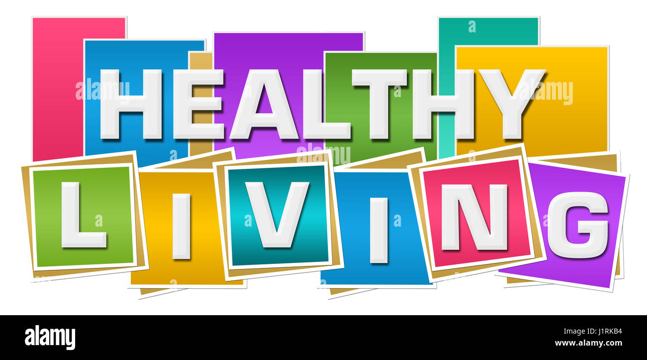 Healthy Living bunte Quadrate Streifen Stockfoto