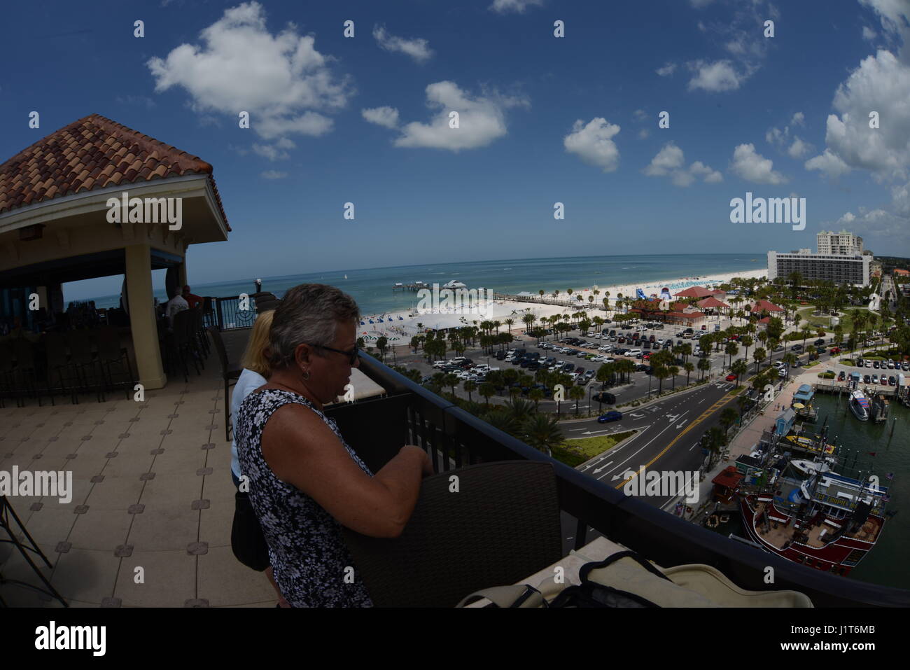 auf Dach bar klarem Wasser Strand Florida Stockfoto