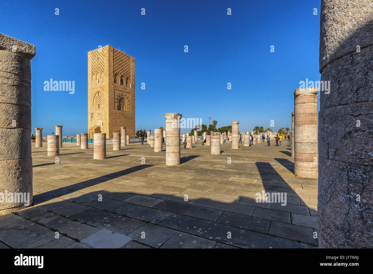 Ort der Hassan-Turm in Rabat, Marokko Stockfoto