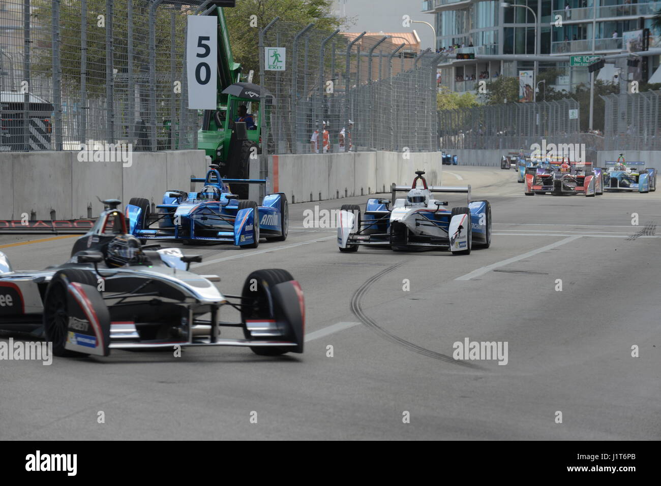 Formel E Race Miami Straßen Stockfoto