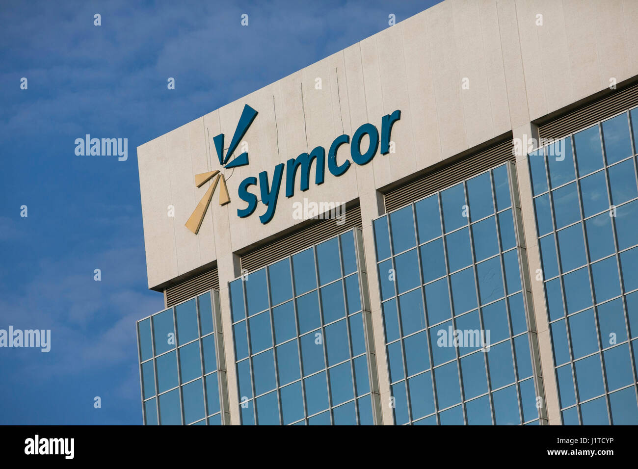 Ein Logo Zeichen außerhalb der Hauptsitz der Symcor in Mississauga, Ontario, Kanada, am 15. April 2017. Stockfoto