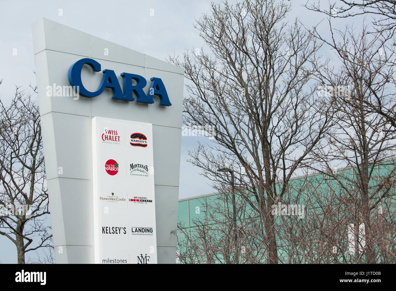 Ein Logo Zeichen außerhalb der Hauptsitz der Cara Operations Ltd. in Vaughan, Ontario, Kanada, am 16. April 2017. Stockfoto