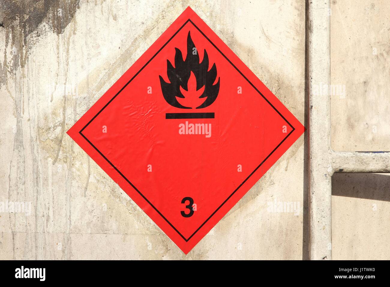 Piktogramm für chemische Gefahren - brennbare Flüssigkeit Stockfoto