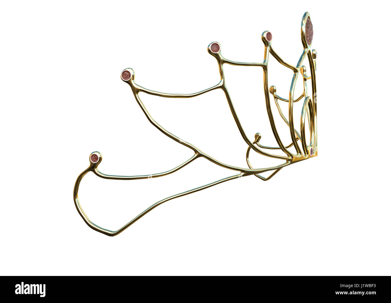 3D-Rendering einer Königin Krone isoliert auf weißem Hintergrund Stockfoto