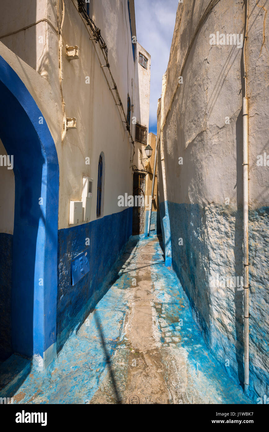 Herrliche alte schmale Gänge in Medina von Rabat, Marokko Stockfoto