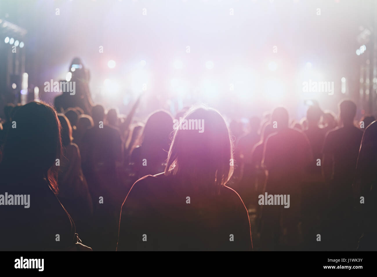 Gruppe von Menschen besucht und beim Festival Konzert Party Stockfoto